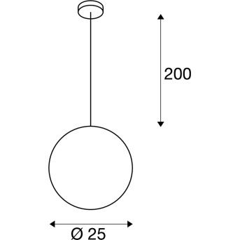 Rotoball 25, hanglamp, tc- (d, h, t, q) SE, zilvergrijs/wit, Ø 25 cm, max. 24w