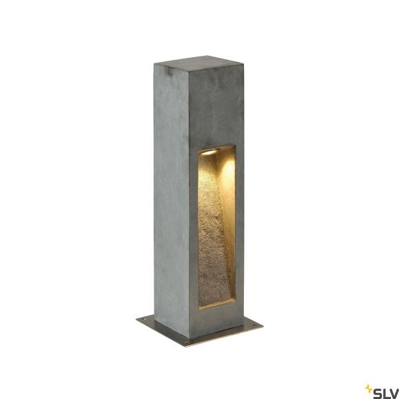 Arrock Stone 50, buitenlamp, LED, 3000K, hoekig, steengrijs, l/b/h 12/12/50 cm, max. 6W