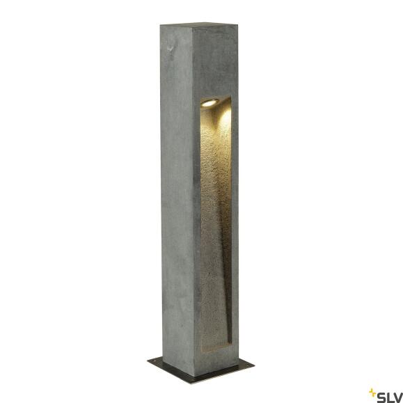 massive LED Stehleuchte Arrock Stone 75cm eckig aus Basalt 6W