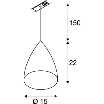 TONGA®, Pendelleuchte für Hochvolt-Stromschiene 1Phasen, A60, Keramikschirm weiß, max. 60W, inkl. 1Phasen-Adapter
