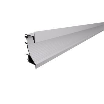 Trockenbau-Profil, Wandvoute EL-02-12 für 12 - 13,3 mm LED Stripes, Silber-matt, eloxiert, 2000 mm