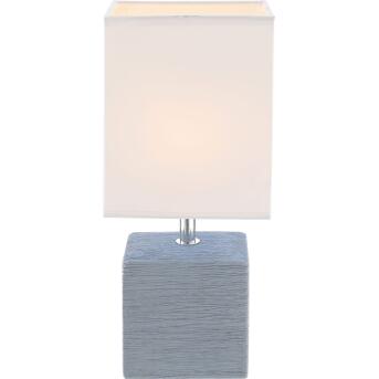 Mooie tafellamp Laurie met hoekige keramische voet grijs 26 cm hoogte