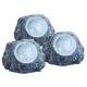 Verlichte stenen grijs plastic zonnelamp 3 set