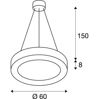 MEDO RING 60, Pendelleuchte, LED, schwarz, Ø 60 cm, inkl. LED-Treiber