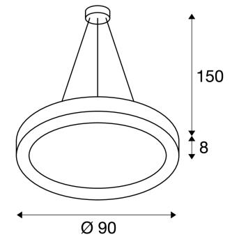 Medo Ring 90, hanglamp, LED, zwart, Ø 90 cm, inclusief LED -driver