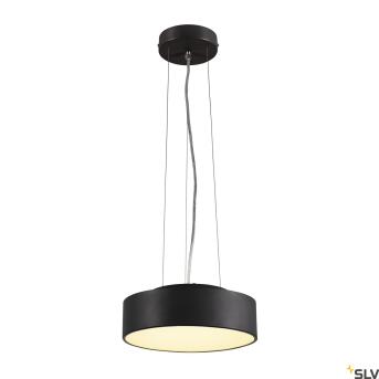 Medo 30, plafondlamp, LED, 3000K, rond, zwart, Ø 28 cm, kan worden omgezet in hanglamp, 12W