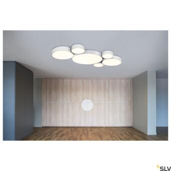 Medo 90, plafondlamp, LED, 3000K, rond, wit, Ø 90 cm, kan worden omgezet in hanglamp, 120W