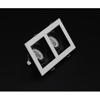 Algol II vierkante plafondlamp wit zwart 185x100mm GU5.3 12V