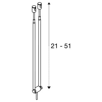 TELESKOP, Seilleuchte für TENSEO Niedervolt-Seilsystem, QR-C51, weiß, B/H/T 4,5/21-52/1 cm