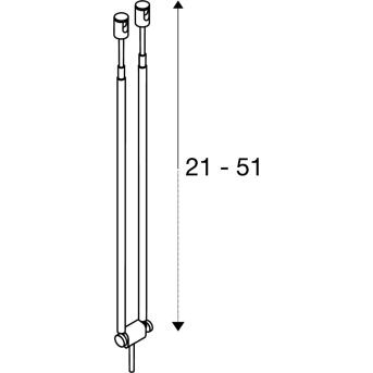 TELESKOP, Seilleuchte für TENSEO Niedervolt-Seilsystem, QR-C51, chrom, B/H/T 4,5/21-52/1 cm