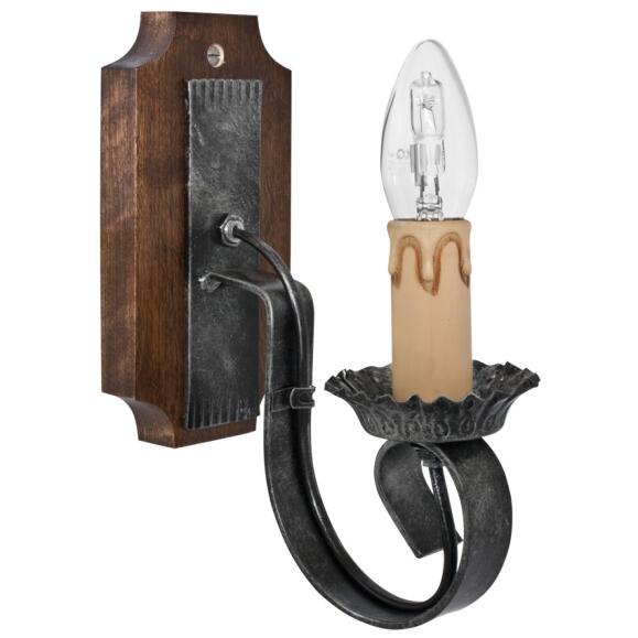 Rustieke wandlamp houten ijzer antiek 1-flame
