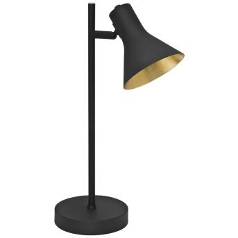 Vintage bureaulamp nina 1xe14 39cm hoogte zwart goud