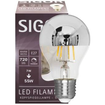 Sigor E27 LED -kop spiegellamp 7W 720LM 2700K Dimpelbaar