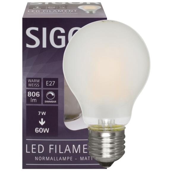 LED -draadlamp, AGL -vorm, E27/6.5W, Matt, 806 LM, 2700K, L 103, Ø 60