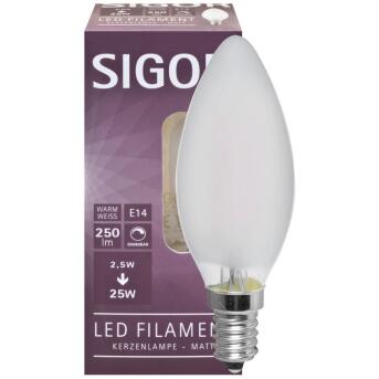 Filament-LED-Lampe E14  Kerzen-Form,3,5W matt 250lm