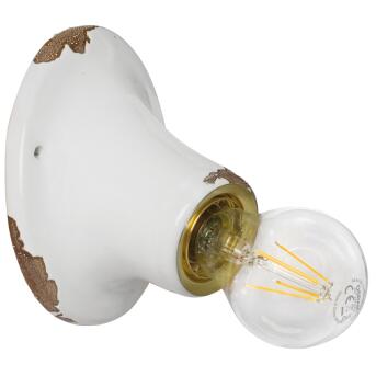 Rustiek wandlamp keramiek in wit in het vintage ontwerp e27