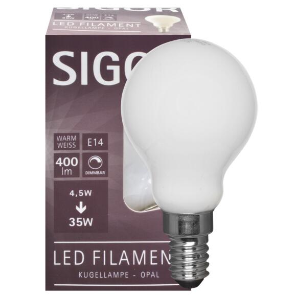 E14 Filament Drop Lamp 4.5W Opaal Wit Sigor Warm Wit