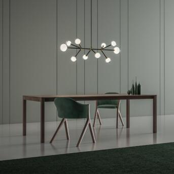 Nabila Designer hanger lamp 10-flame Ø130 cm zwart messing