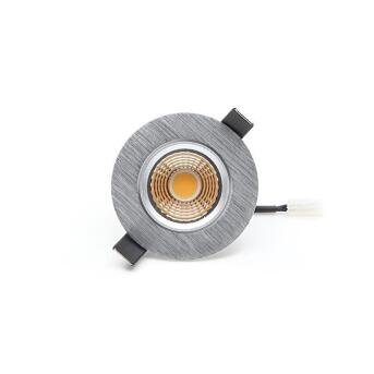 COB68 24V LED Deckeneinbauleuchte silber gebürstet Ø8,5 cm 2700K dimmbar