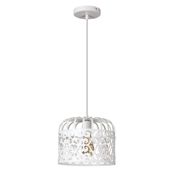 Decoratieve hanglamp Alessandra Metaal wit Ø26 cm 1-flame