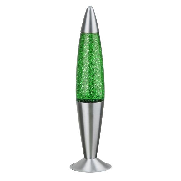 Glitter Lavalampe grün silber 42 cm Höhe